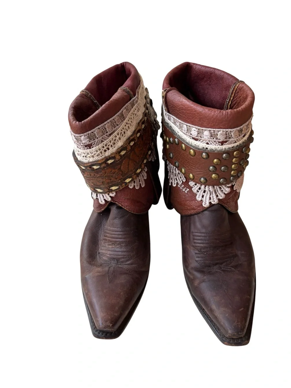 Dan Post Vintage Embellished Western Leather Booties – Size 7.5